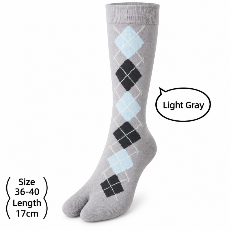 CouldNook Argyle Split-Toe Socks - Diamond Pattern