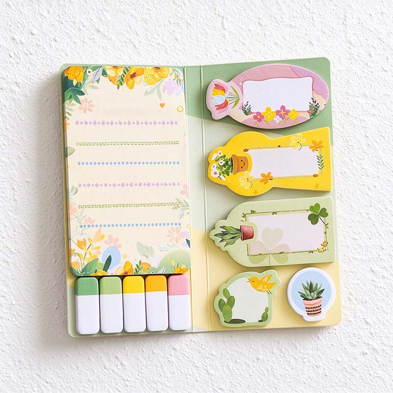 CouldNook Sticky Note Book - Coordinated Memo Pads And Page Flags