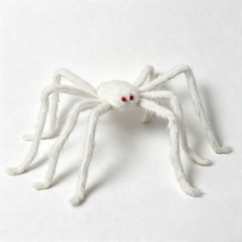 CouldNook Plush Fake Spider with Triangular Spider Web‑Halloween Prank Party Decoration Prop