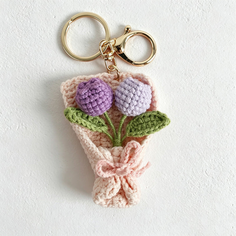 CouldNook Yarn Mini Flower Bouquet Keychain - Seven Bloom Designs
