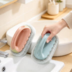 CouldNook Handled Cleaning Brush - Oval Scouring Pad and Pastel Grip