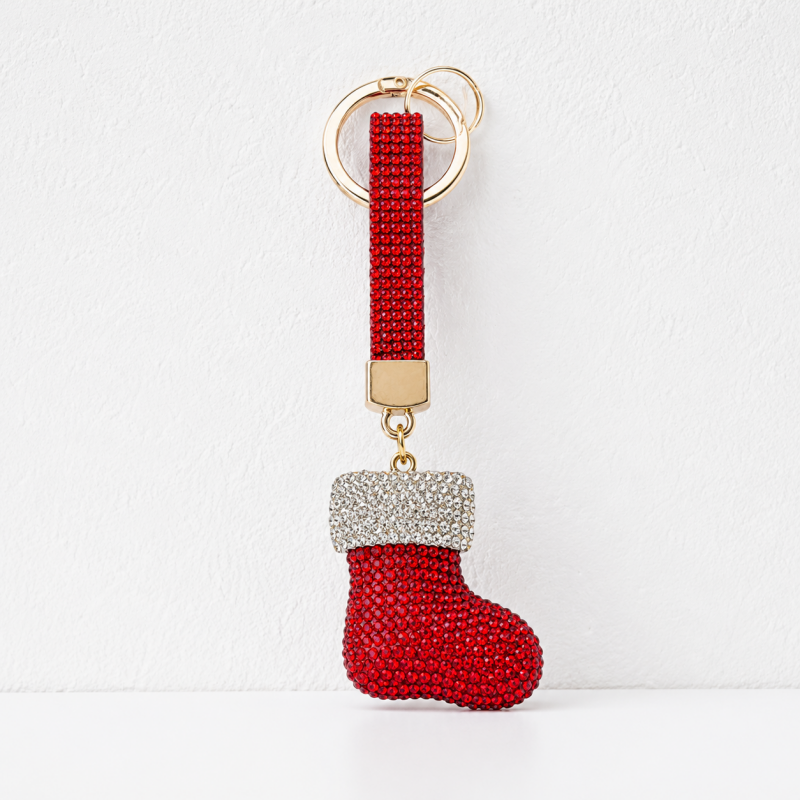 CouldNook Christmas Rhinestone Keychain - Festive Snowman Charm