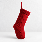 CouldNook Cable Knit Christmas Stocking - Ribbed Foldover Cuff