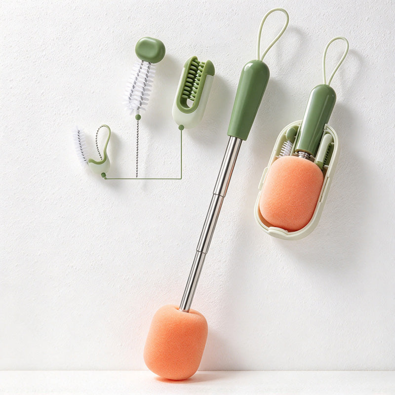 CouldNook Portable Cup Brush Set - Extendable Handle And Storage Case