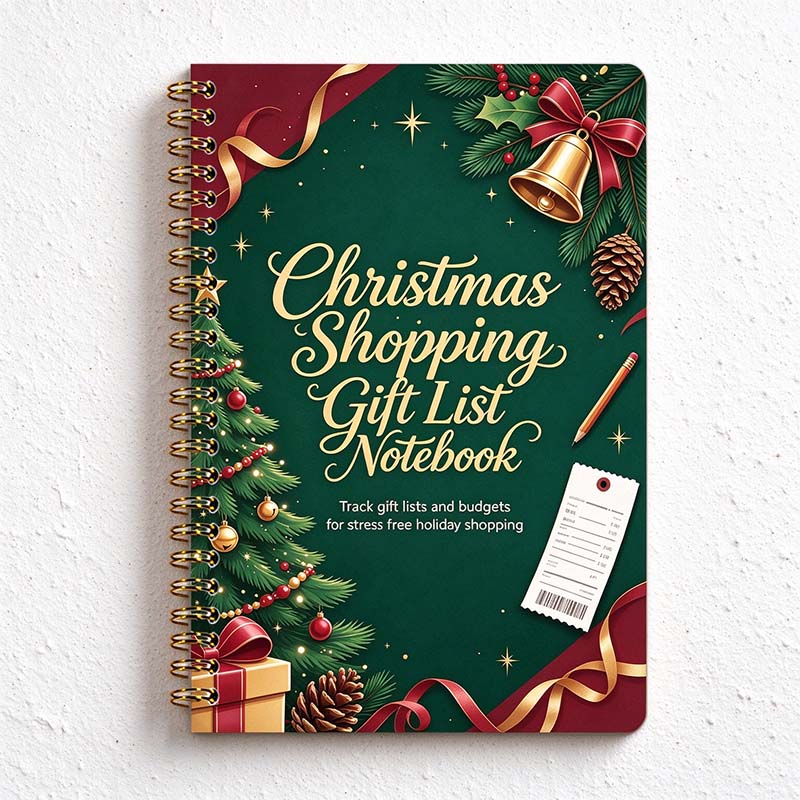 CouldNook Christmas Shopping Planner - Spiral Binding And Gift Budget Pages