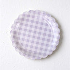 CouldNook Scalloped Paper Plates - Gingham Checks Or Colored Borders