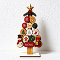 Wooden Christmas Tabletop Decorations with Printed Holiday Scenes