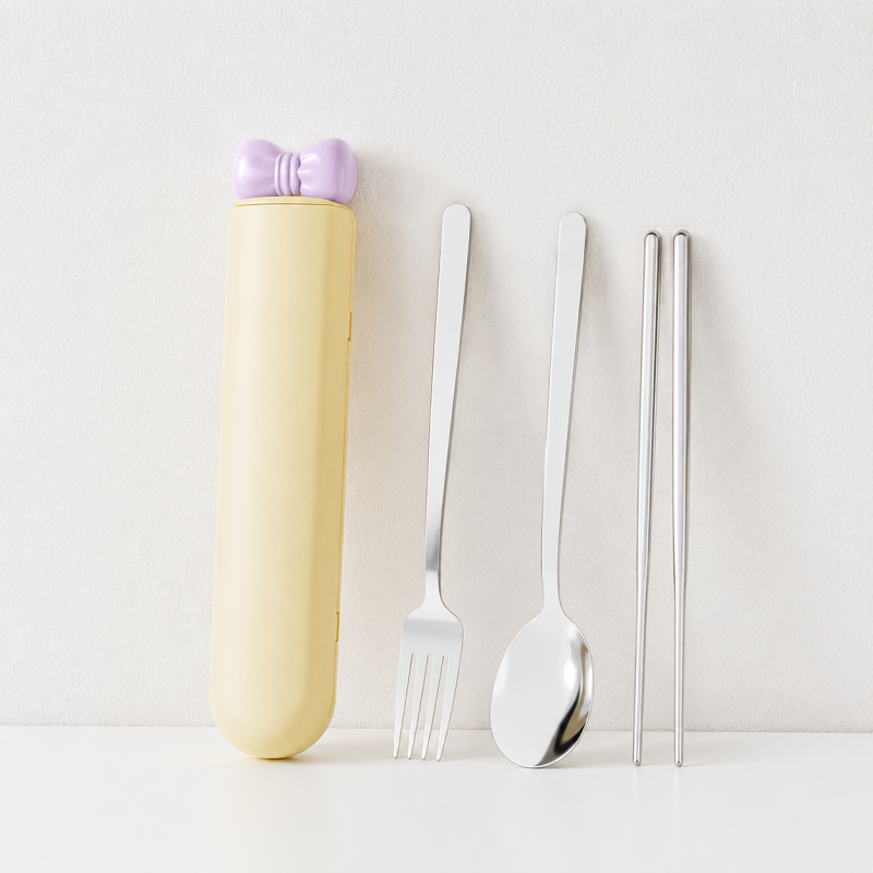 CouldNook Portable Cutlery Set - Spoon Fork Chopsticks and Tube Case