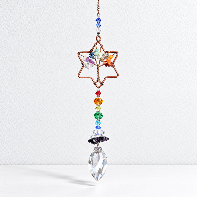Tree of Life Hanging Glass Suncatcher