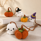 CouldNook Yarn Ghost Hanging Ornament - Pumpkin Pairs and Witch Hats
