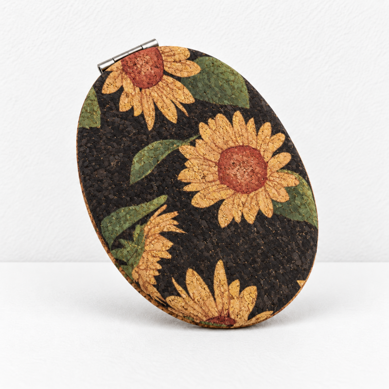 CouldNook Retro Folding Compact Mirror - Double-Sided Patterned Designs