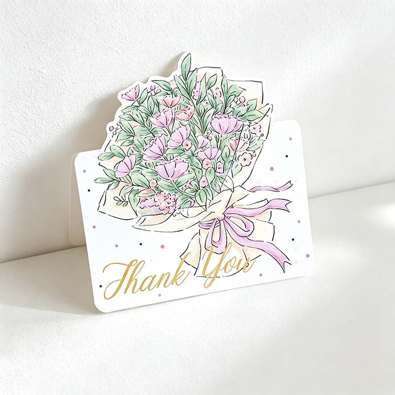 CouldNook Floral Thank You Card - Bouquet Artwork And Script Lettering