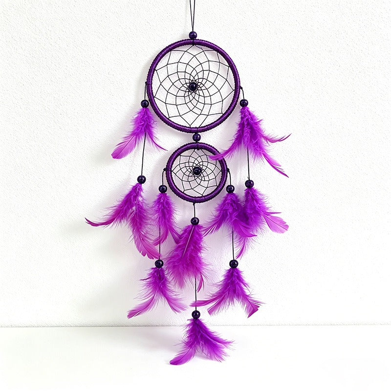 CouldNook Dreamcatcher-Double Ring Handmade Feather Dream Catcher Wind Chime