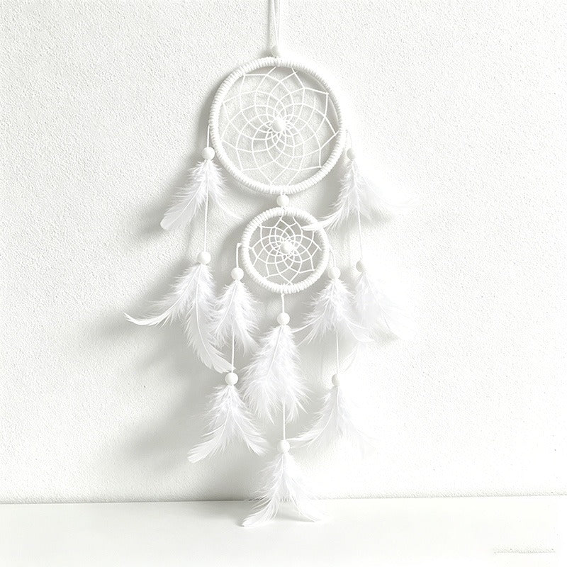 CouldNook Dreamcatcher-Double Ring Handmade Feather Dream Catcher Wind Chime