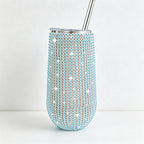 CouldNook Rhinestone Tumblers-6oz Stainless Steel Vacuum Insulated U-Shaped Eggshell Coffee Cup with Straw