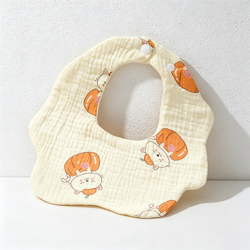 CouldNook Premium Muslin Cotton Baby Bib - Reversible 6-Layer Petal Drool Apron（Set of 10）