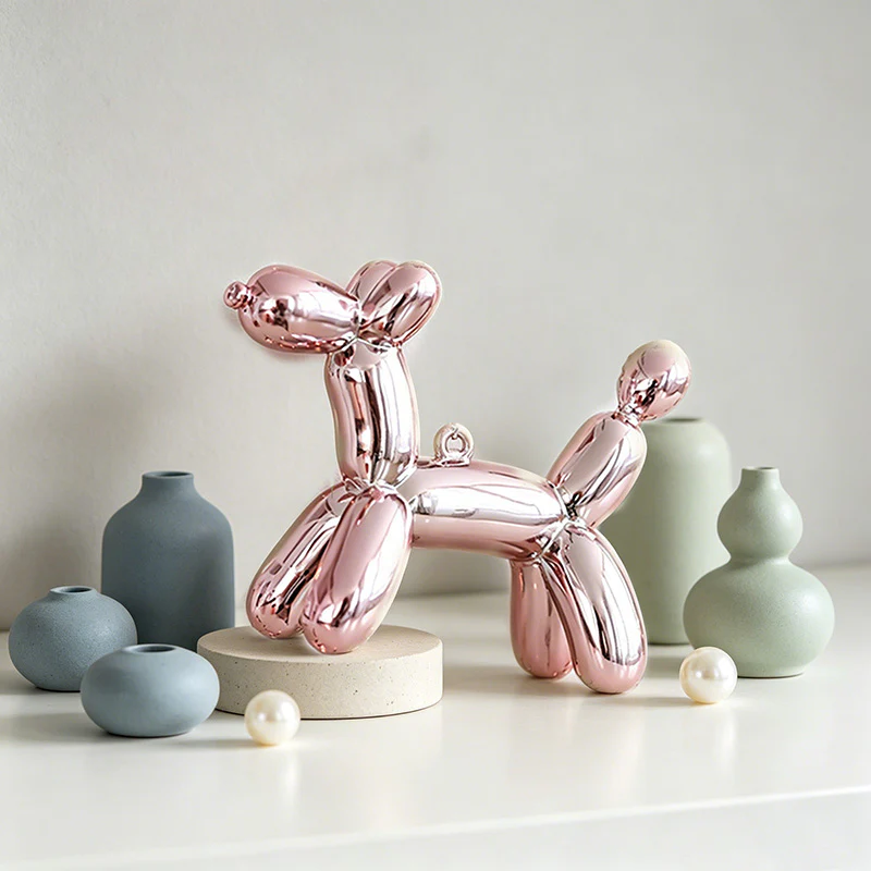 Balloon Dog Shaped Christmas Wall Decor - Metallic Hanging Ornament