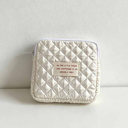 CloudNook Quilted Cotton Mini Pouch‑Multi‑Pattern Small Storage Case