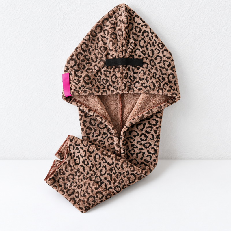 CouldNook Hair Drying Wrap - Wide-Tail Leopard Pattern