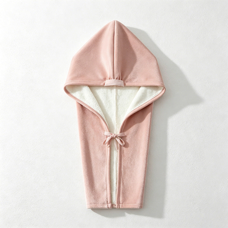 CouldNook Double Layer Satin Hair Towel Wrap - Hooded Drying Cap