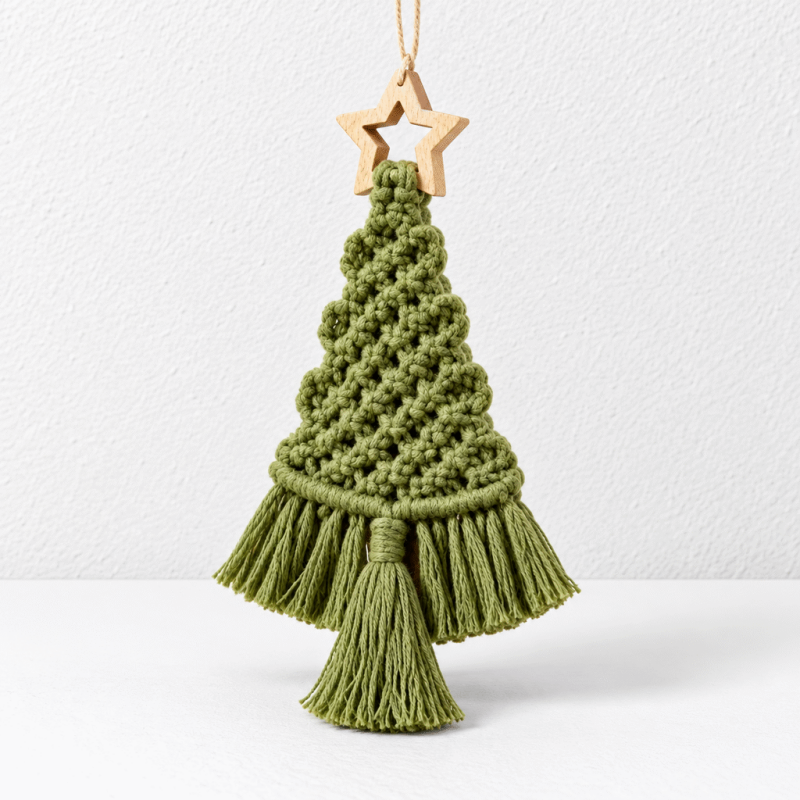 CouldNook Macrame Christmas Tree Ornament - Knotted Cord