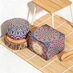 CouldNook Patterned Tin Scented Candle - Decorative Lid And Floral Wax Accents