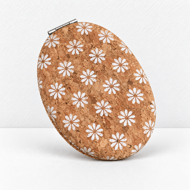 CouldNook Retro Folding Compact Mirror - Double-Sided Patterned Designs