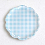 CouldNook Scalloped Paper Plates - Gingham Checks Or Colored Borders