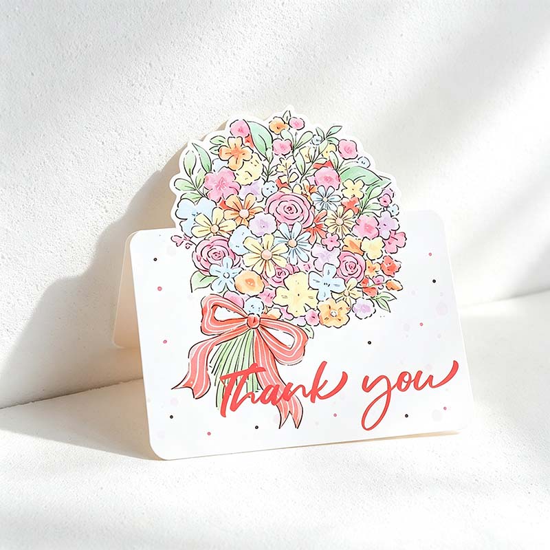 CouldNook Floral Thank You Card - Bouquet Artwork And Script Lettering