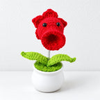 CouldNook Crocheted Character Pot Ornament - Colorful Figures And White Pots