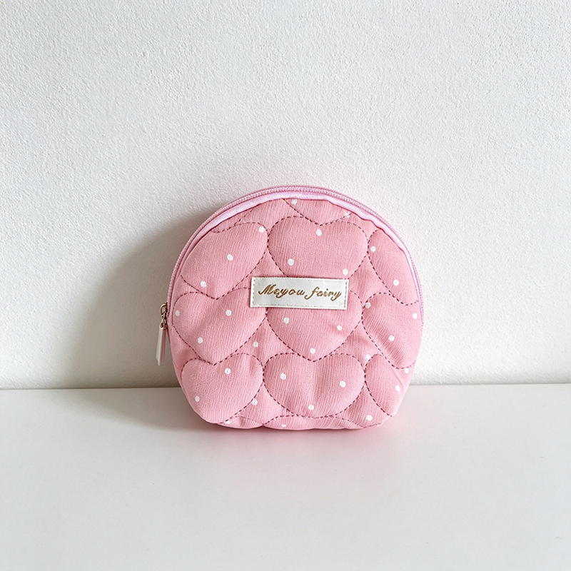 CouldNook Heart‑Quilted Shell Shaped Cosmetic Bag - Vanity Storage Accent