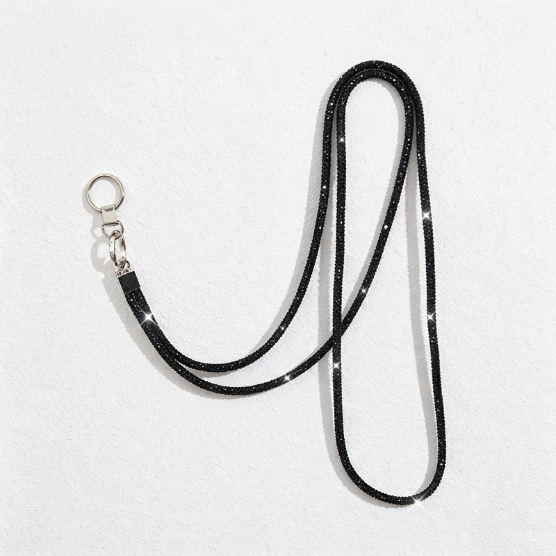 CouldNook Rhinestones Set Crossbody Phone Strap with Slender Stone-Set Line