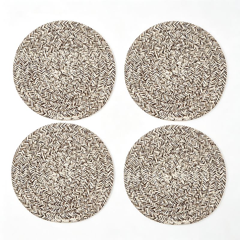 CouldNook Woven Round Drink Coaster - Warm Table Accent