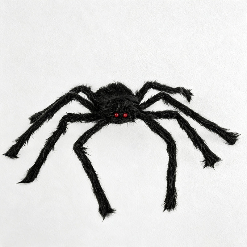 CouldNook Plush Fake Spider with Triangular Spider Web‑Halloween Prank Party Decoration Prop