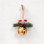 CouldNook Christmas Bell Ornament - Checkered Bows and Greenery Accents