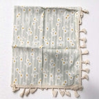 CouldNook Tassel Tablecloth - Floral Prints and Subtle Striped Pattern Options