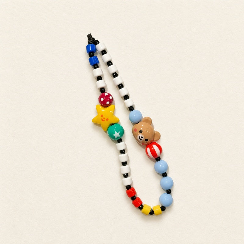 CouldNook Mixed Motif Beaded Phone Charm - Loop Cord Attachment