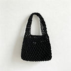 CloudNook Cotton Rope Woven Handbag‑Mesh Tote Bag