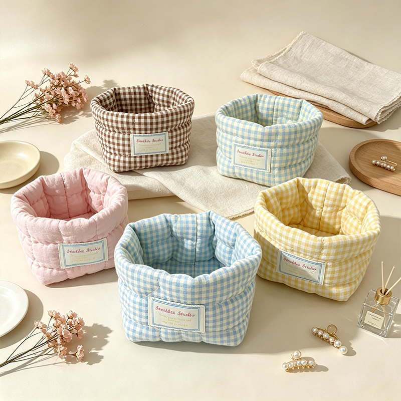 CouldNook Patterned Organizer Basket - Soft Open Shelf Storage