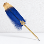 CouldNook Feather Ballpoint Pen - Gold-Tipped Plume and Maple Leaf Accent