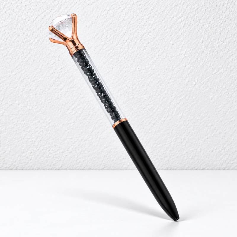 CouldNook Gem Top Ballpoint Pen - Clear Decorative Barrel and Facets
