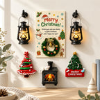 CouldNook Lighted Christmas Magnet - Tree Wreath Lantern Designs