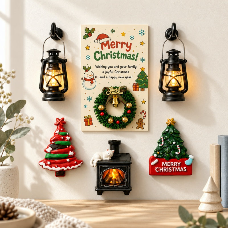 CouldNook Lighted Christmas Magnet - Tree Wreath Lantern Designs