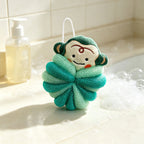 CouldNook Animal Bath Pouf - Braided Character Flower Design