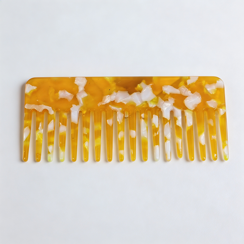 CouldNook Rectangular Marble Acetate Comb‑Wide Tooth Hair Comb