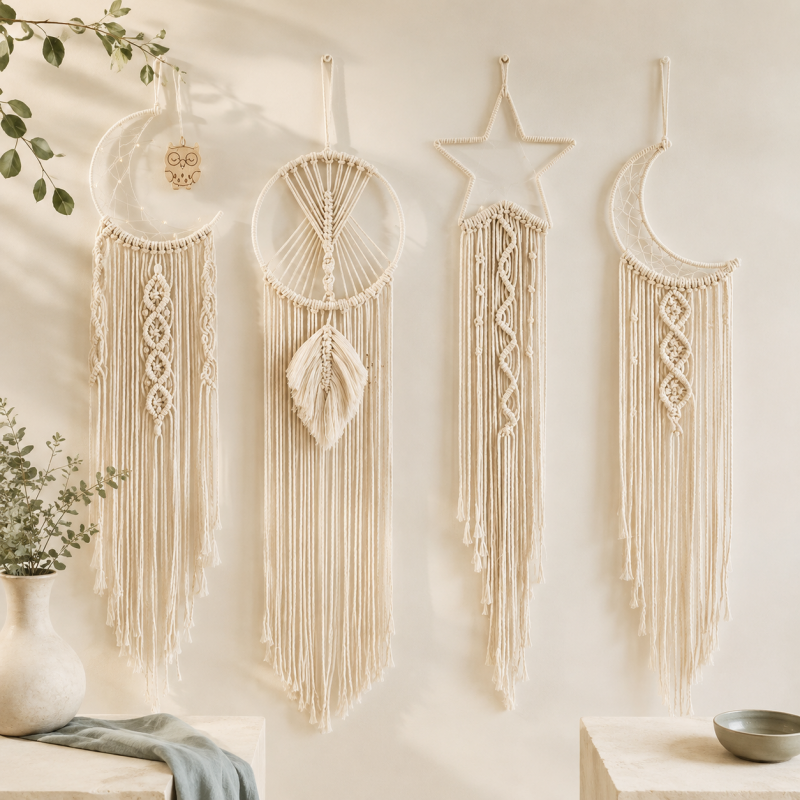 CouldNook Cotton Macrame Wall Hanging - Celestial Shape Designs
