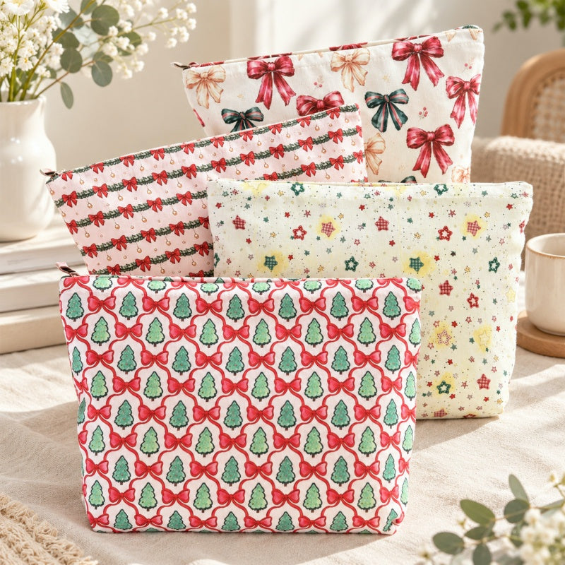 CouldNook Christmas Makeup Pouch - Festive Printed Patterns