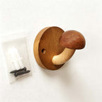 CouldNook Wood Mushroom Wall Hook - Adhesive Screw Options