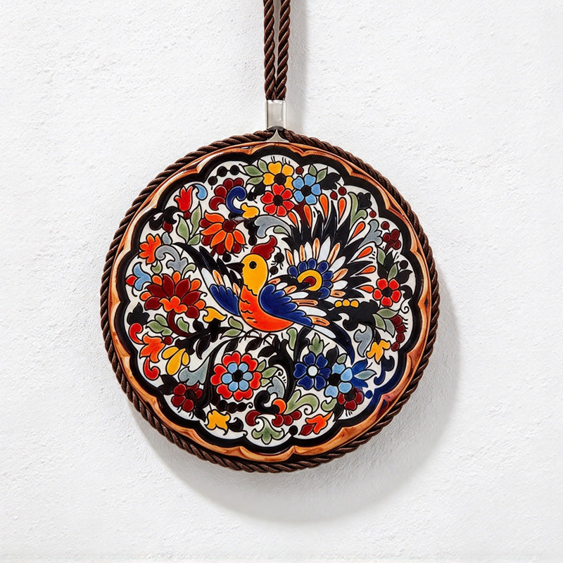 CouldNook Patterned Ceramic Coaster - Round Motifs and Cord-Edged Trivets