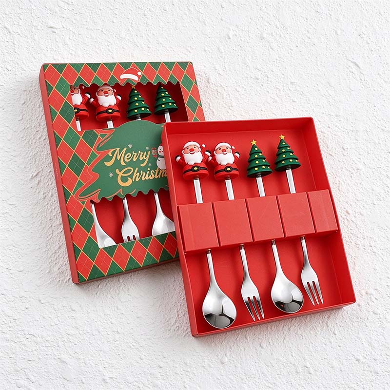 CouldNook Christmas Cutlery Set - Character Tops and Decorative Charm Designs
